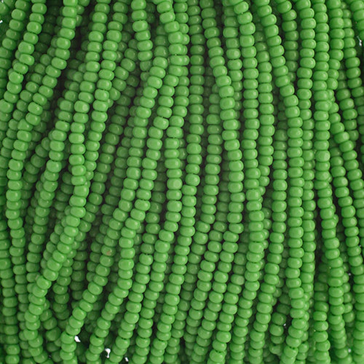 11/0 Czech CHARLOTTE Cut  (Opaque Light Green)  12 String/Hank -Approx 20 Grams