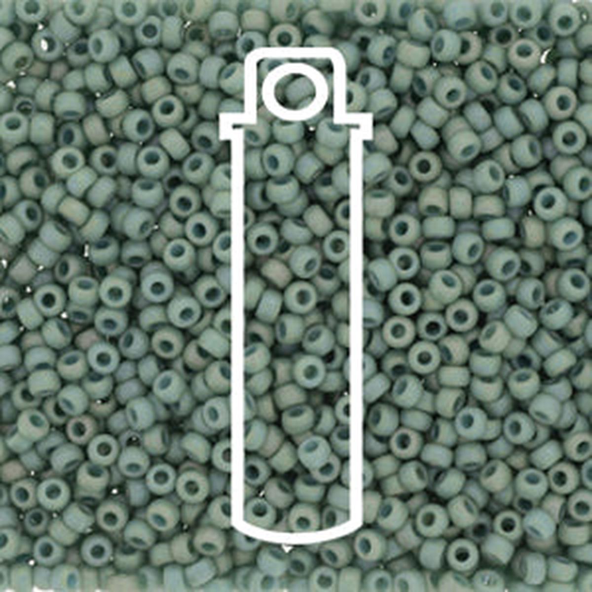 11/0 Miyuki Round Seed Beads (Frosted Opaque Glaze Rainbow Celadon)  *approx 24 gram tube
