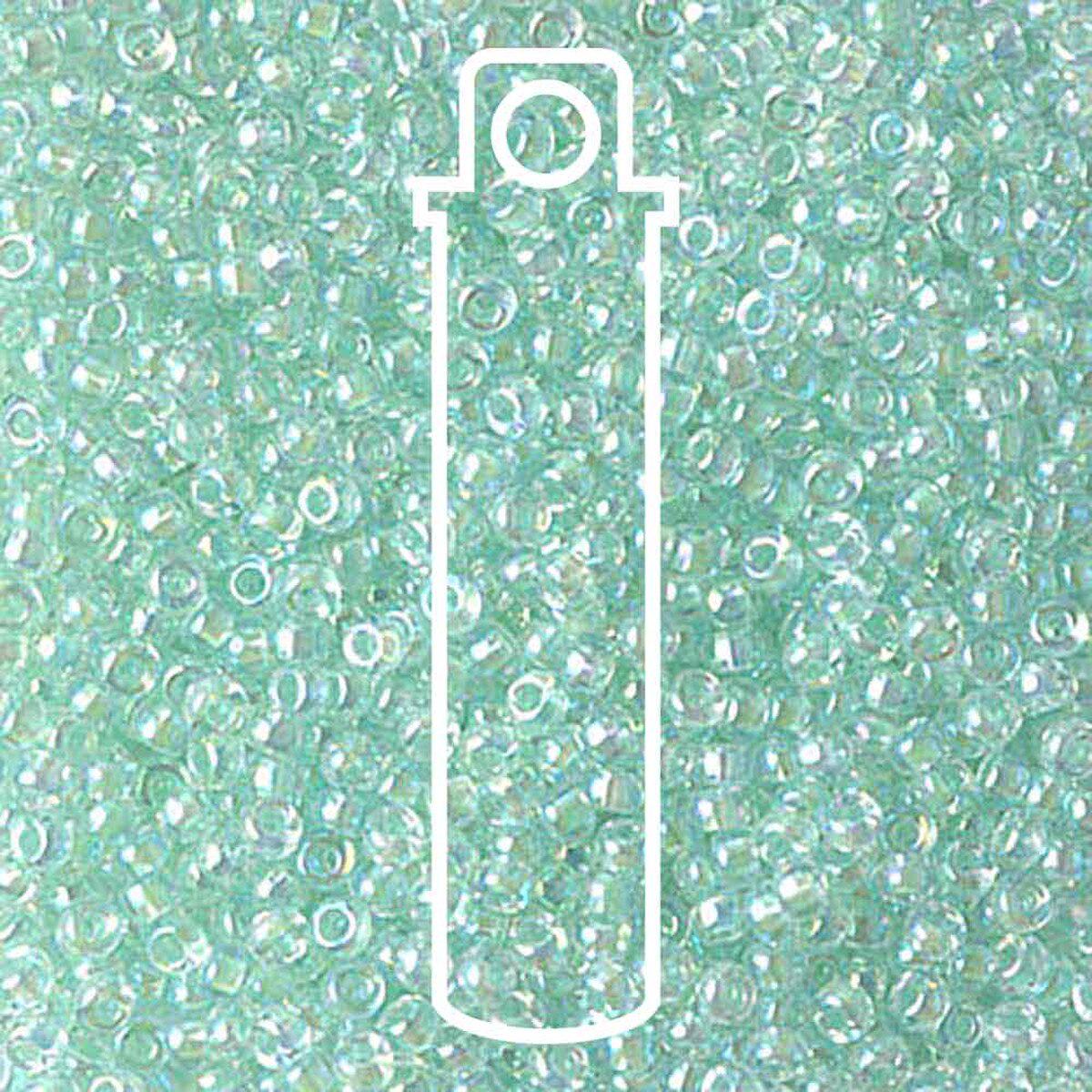 11/0 Miyuki  Round Seed Beads  (Light Mint Green Lined Crystal AB)  *approx 24 gram tube