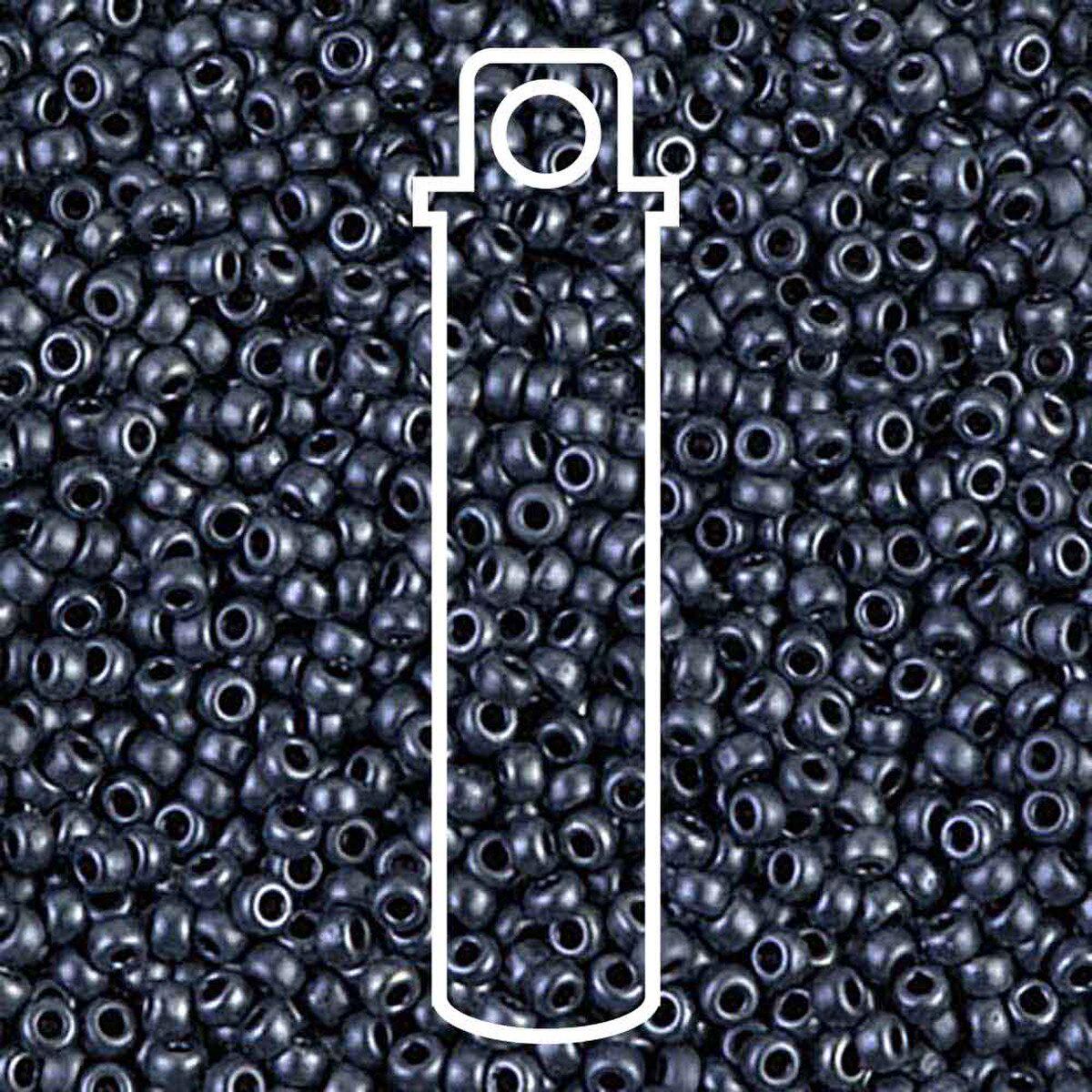 11/0 Miyuki Round Seed Beads  (Matte Gunmetal)  *approx 23.5 gram tube