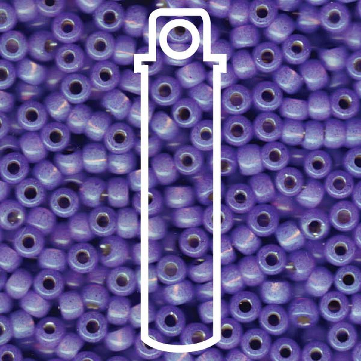 Seed Bead (MIYUKI 6/0)  Round.  (DYED VIOLET S/L ALAB)  20gm tube.