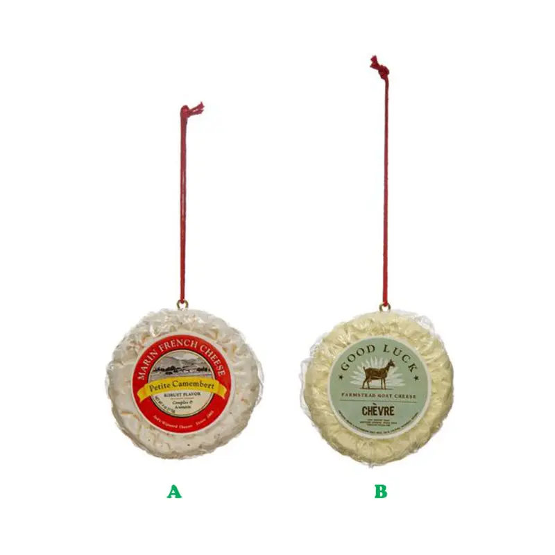 Creative Co-Op, Resin Chevre/Camembert Cheese Ornament, Assorted & Sold Separately