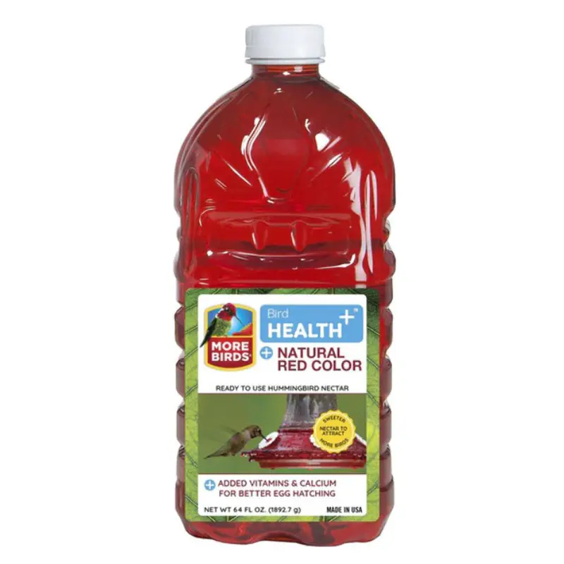 More Birds, Bird Health+ Natural Red Ready-to-Use Hummingbird Nectar, 64 oz.