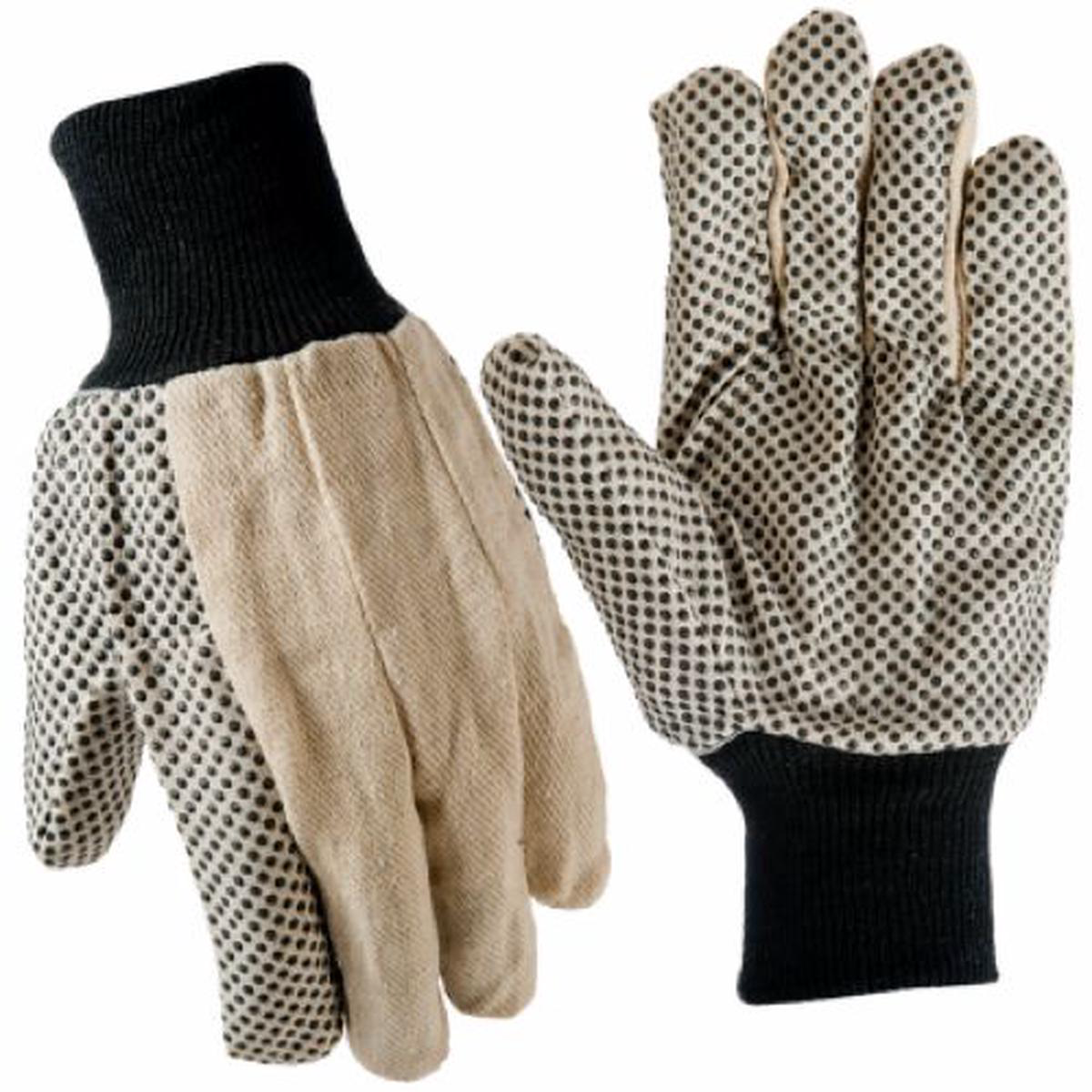 Tru-Guard 9163-26 Pair Of Large White Cotton Canvass Gloves With Gripper Dots 8211 Quantity of 6