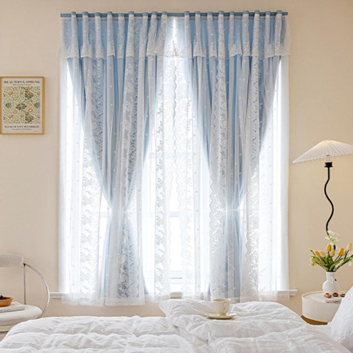 0.7 x 1.2m Sticky No-Punch Installation Bedroom Balcony High Blackout Self-Adhesive Curtains(Sky Blue)