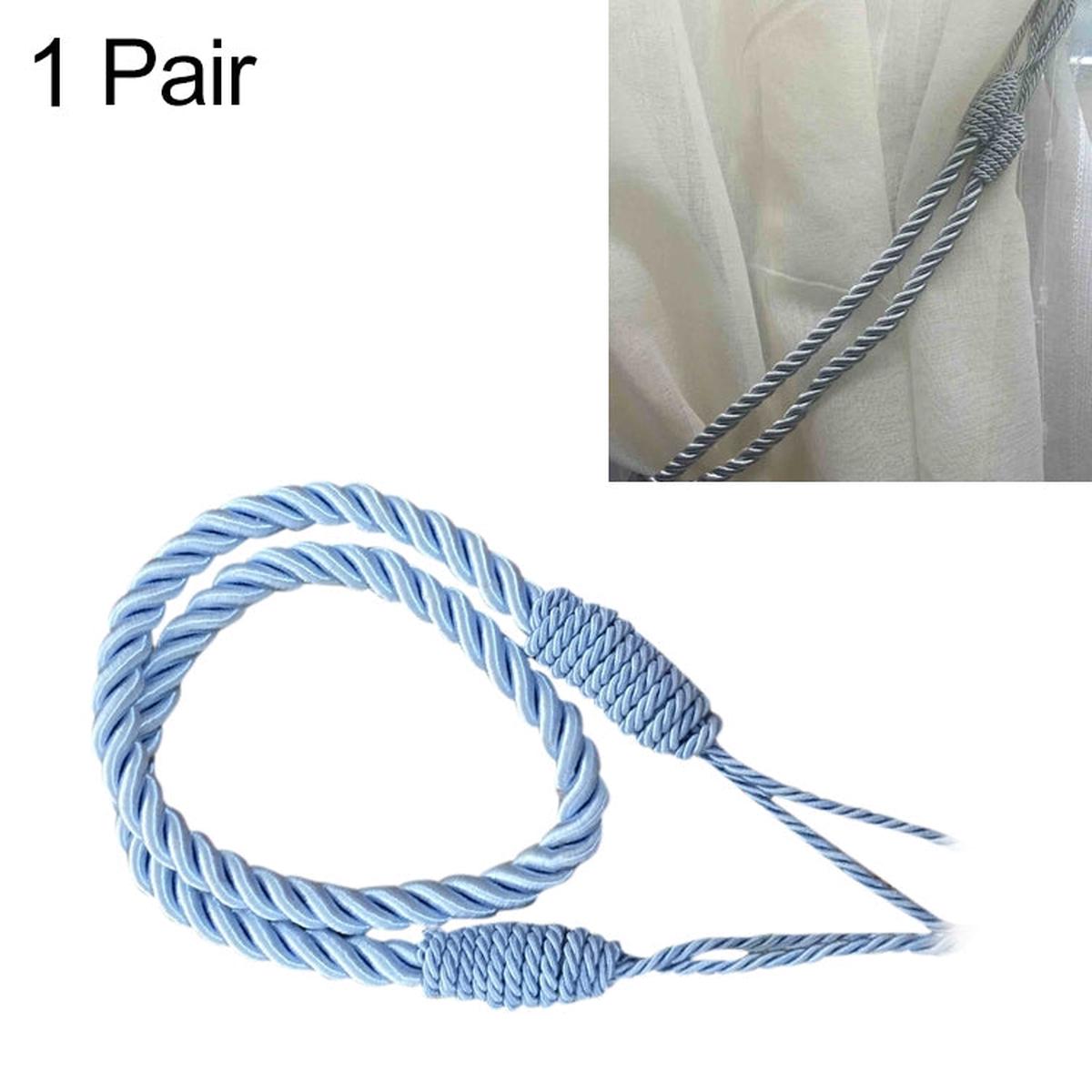 1 Pair Hand-wound Curtain Straps Curtain Rope Curtain Tassels Straps(Blue)