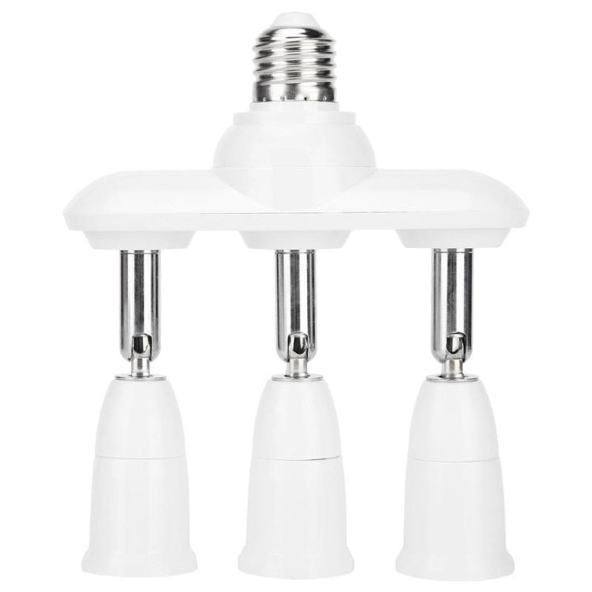 1 to 3 E27 to E27 Socket Distributor Adjustable Converter E27 LED Bulb Holder(3 in 1)