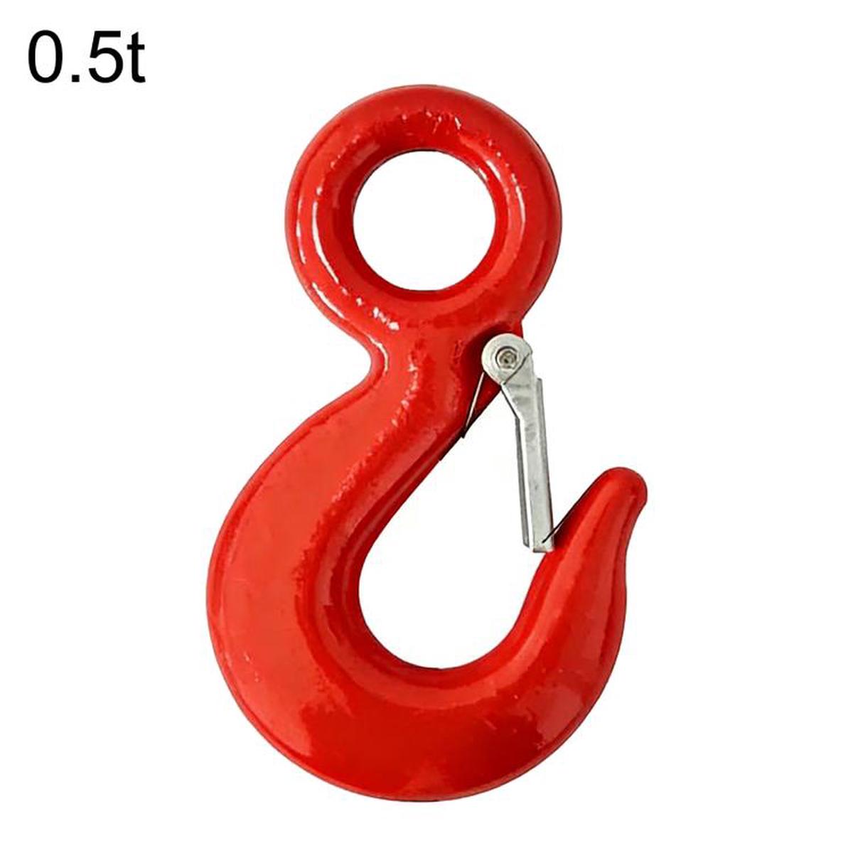 0.5T Load Eye Hook Alloy Steel Clevis Hook Lifting Sling Tool(Red)