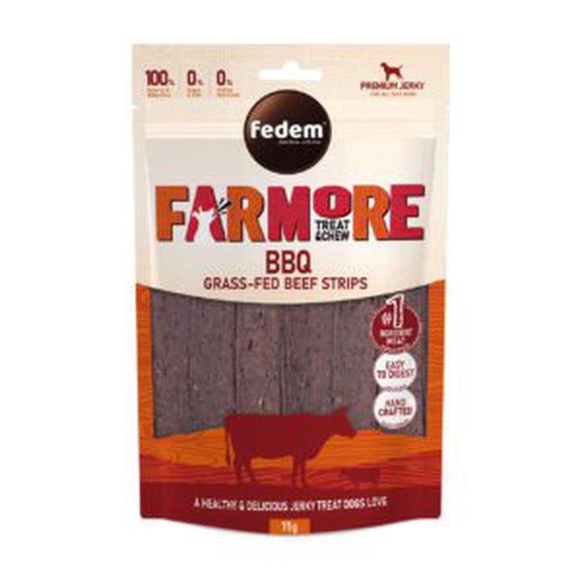 Fedem Farmore Jerky for Dogs BBQ Grass-Fed Beef Sticks 75g