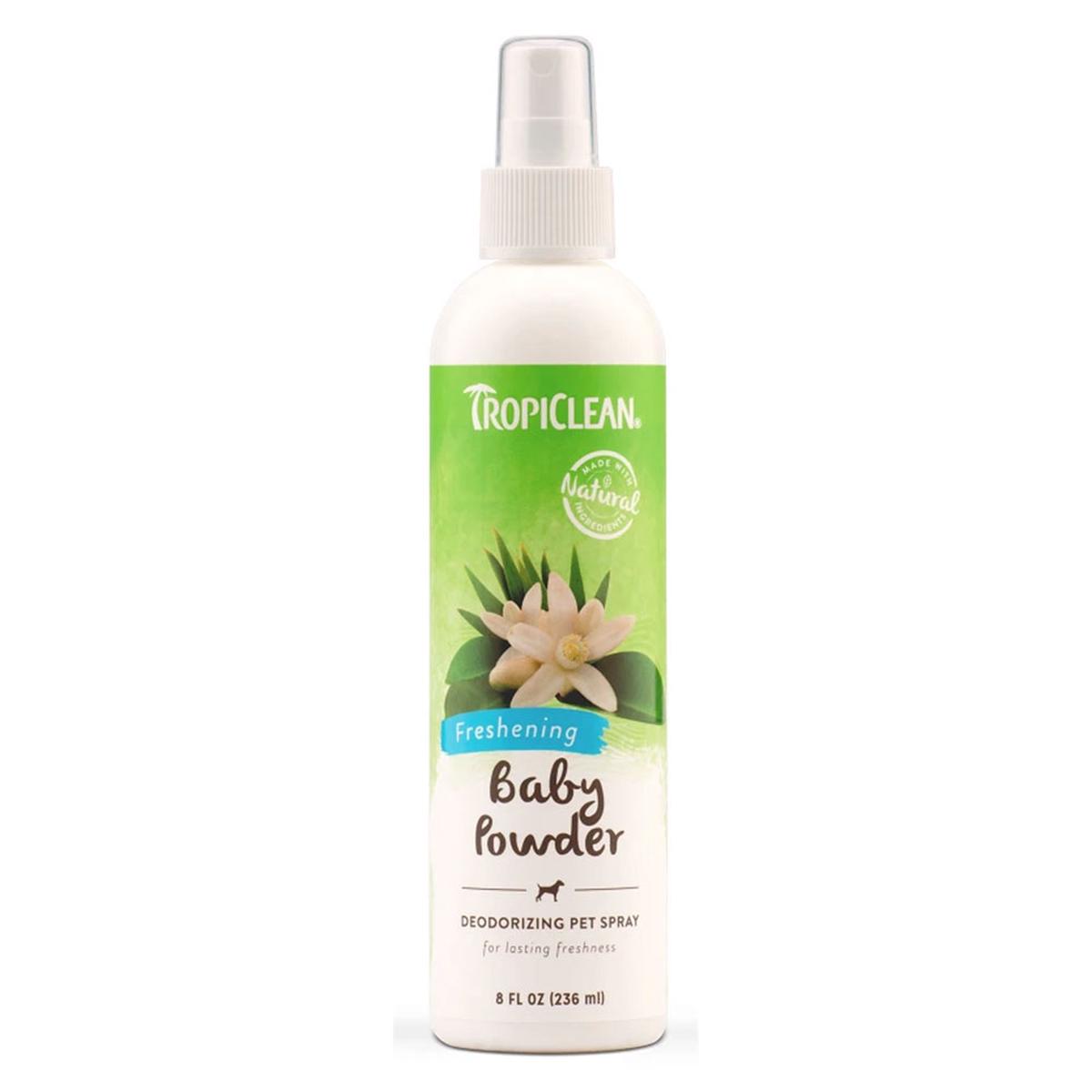 TROPICLEAN Deodorising Pet Spray, Baby Powder