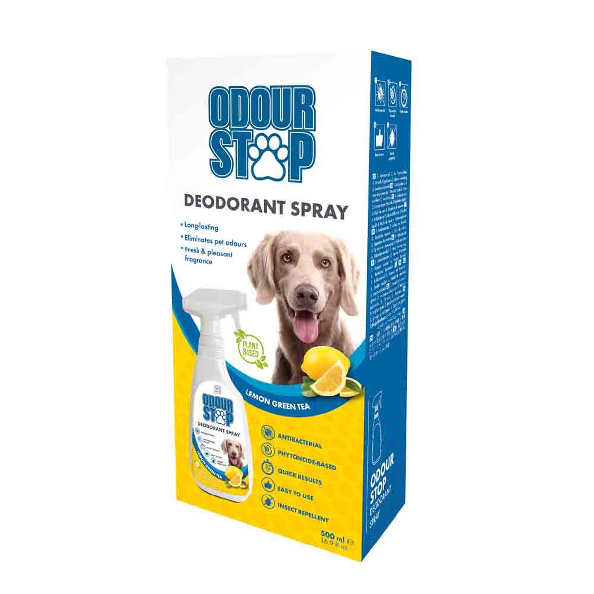M-PETS Odour Stop Deodorant Spray 500ml, Lemon Green Tea