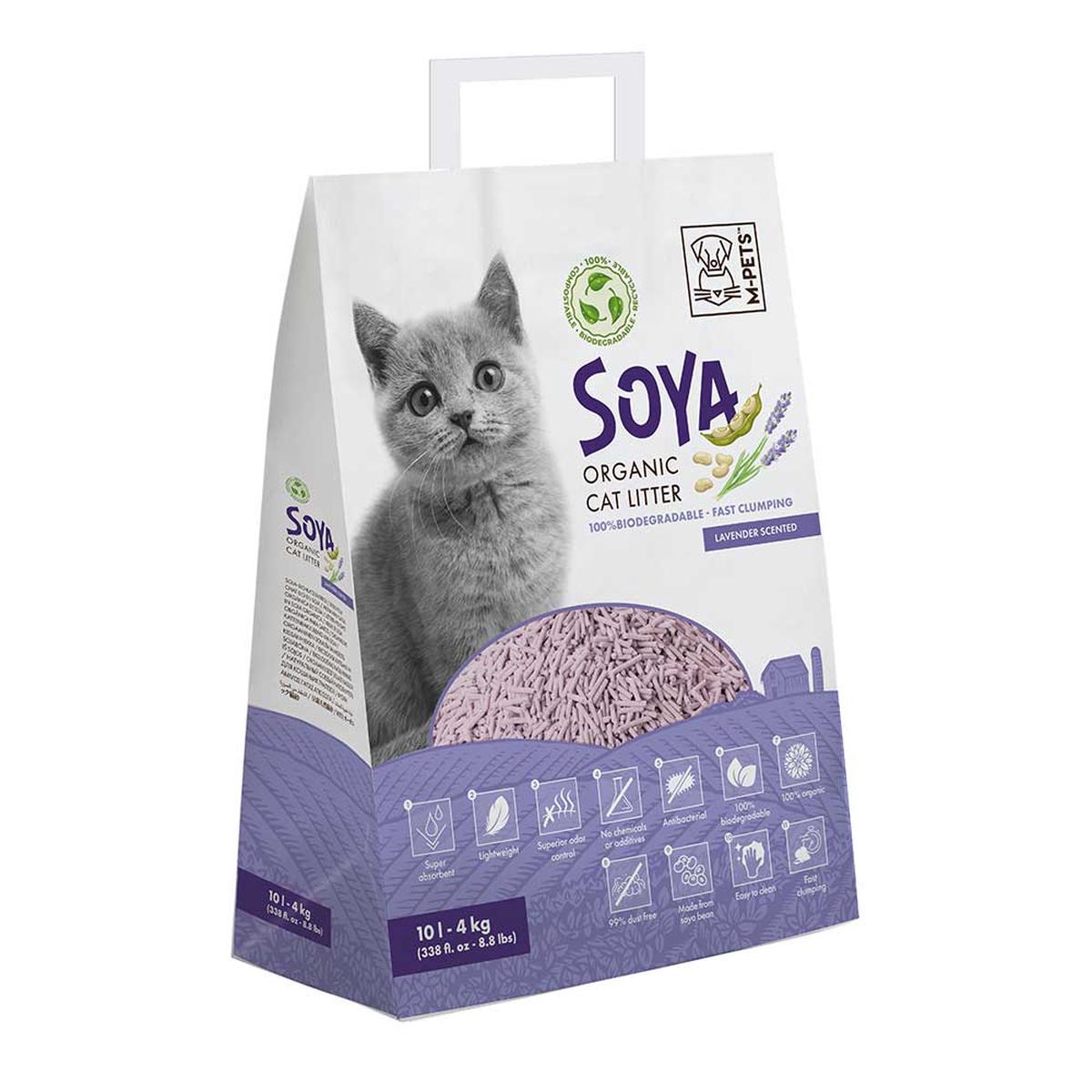 M-PETS Soya Organic Cat Litter, Lavender 10 Litre