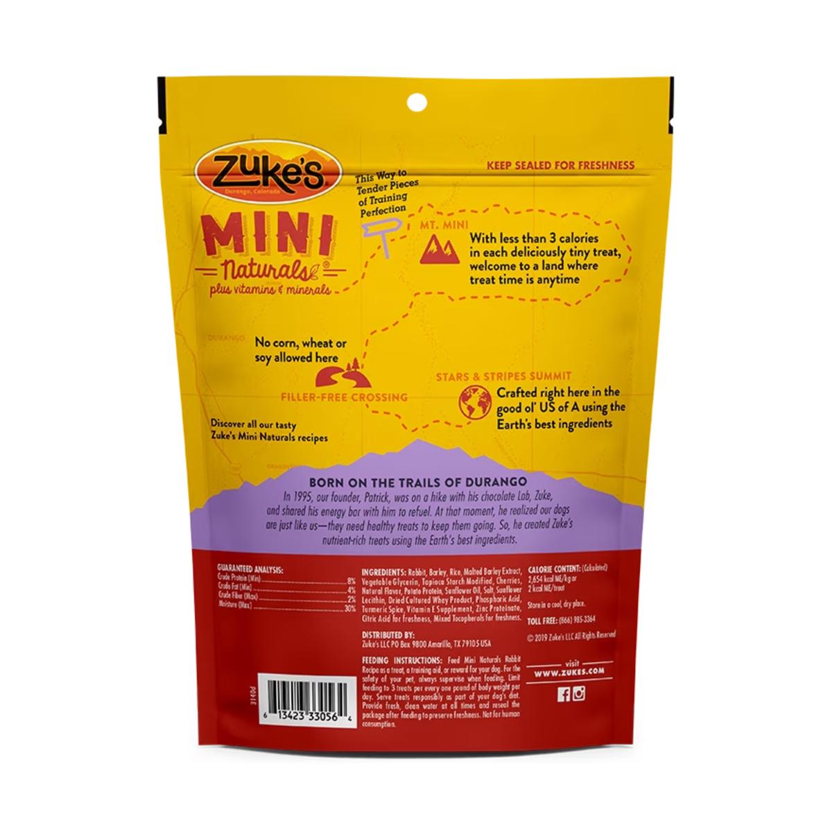 Zukes Mini Naturals Dog Treat - Wild Rabbit Recipe - DS