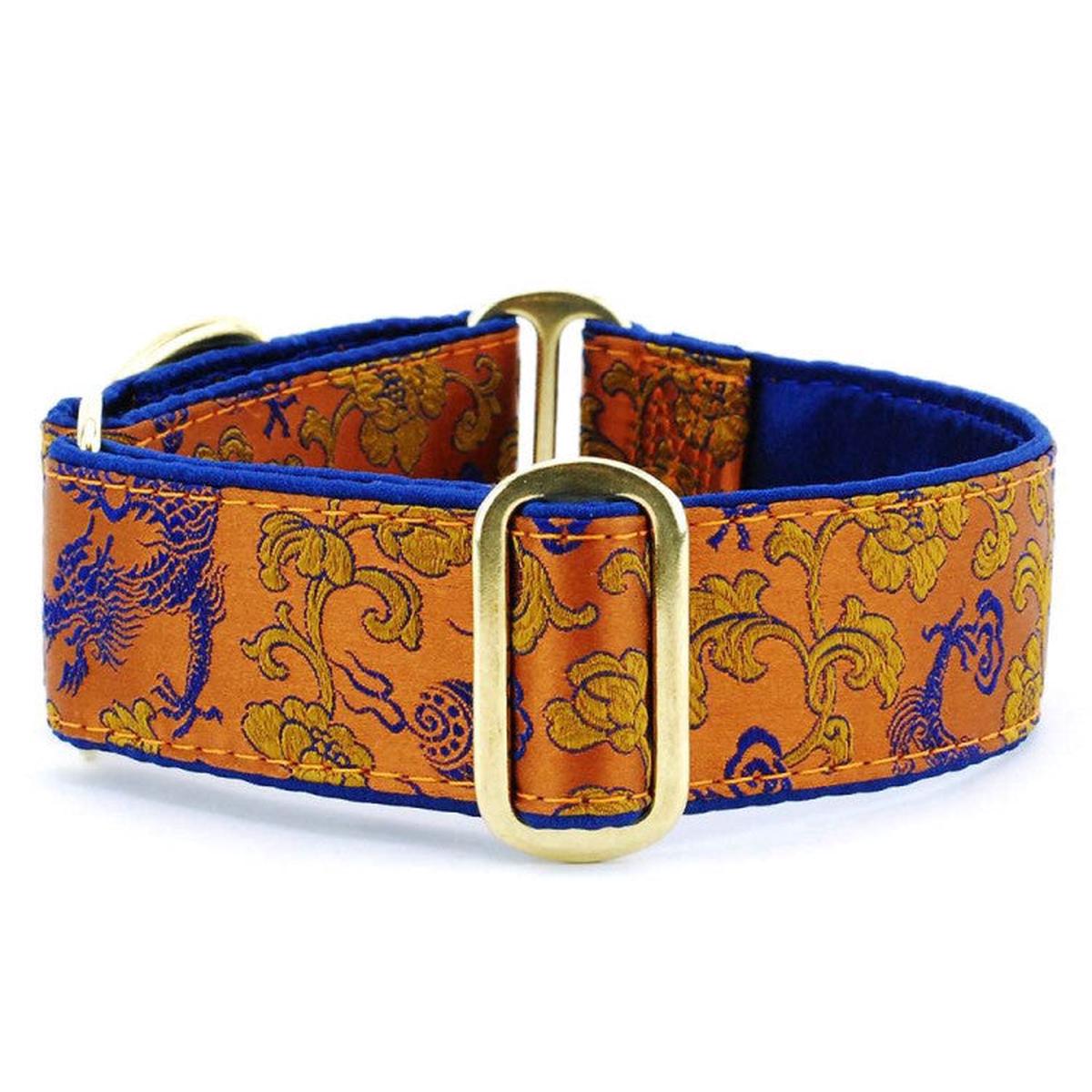 2 Hounds : Small Satin Lined Martingale Collar - Dragon Copper