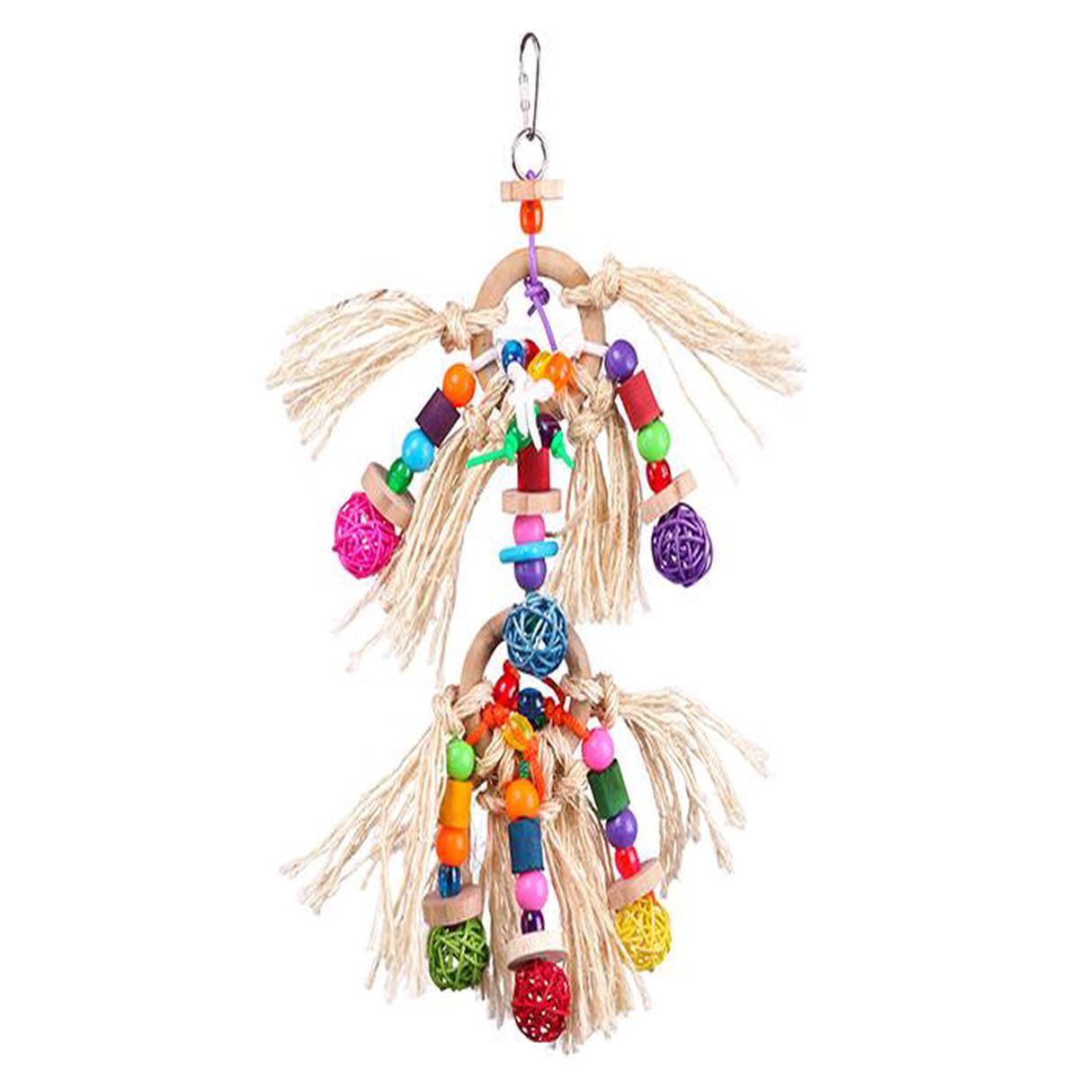 Kazoo Bird Toy With Sisal & Balls Large