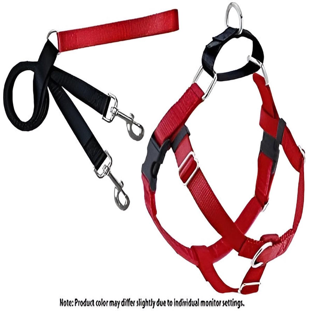 2 Hounds Design Freedom No Pull Dog Harness and Leash Training Package Red XL