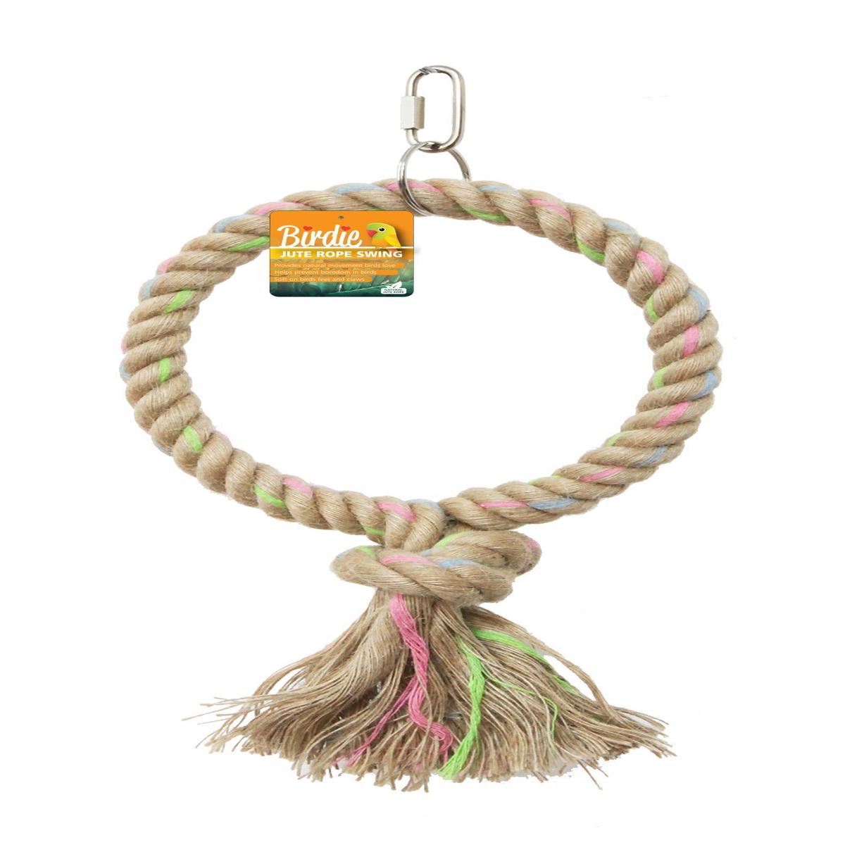 Birdie Jute Parrot Ring Single -16cm