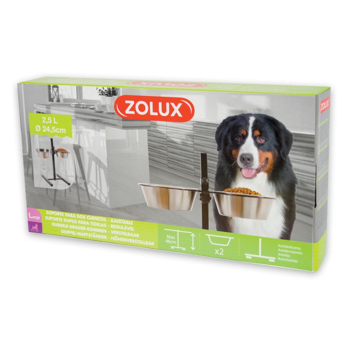 Adjustable Stand with Stainless Steel Dog Bowls 2.5 L