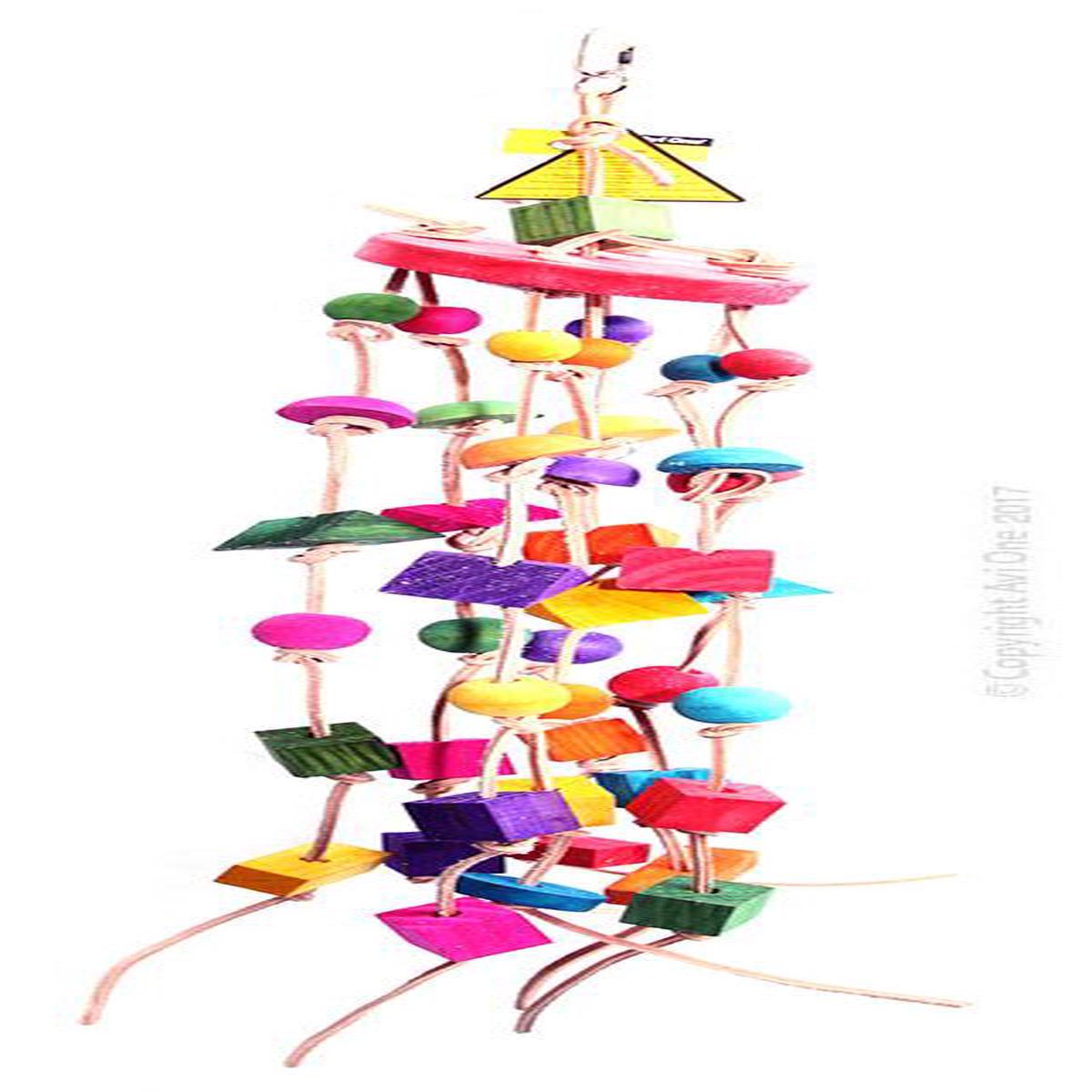 Avi One Bird Toy Leather Rope Windchime Beads Jumbo
