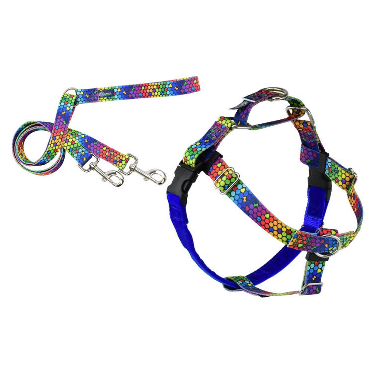 2 Hounds : RAINBOW FREEDOM NO PULL HARNESS AND LEASH - XXL